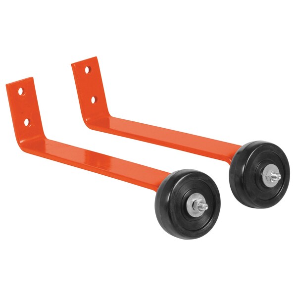 ORANGE PIPE RAILING BARRICADE BASE W/WHEELS, PK2